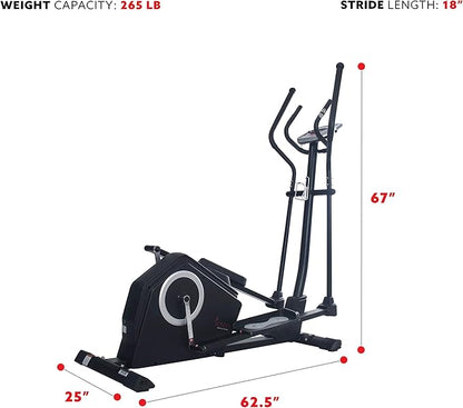 Sunny Health & Fitness Smart 2-in-1 Upright Elliptical Full-Body Exerciser, Home Cross-Training Arm/Leg Cardio Workout Machine, Optional Free SunnyFit App Bluetooth Link or Electro-Magnetic Resistance