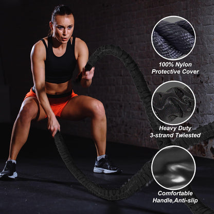 Battle Rope 40FT Battle Rope for Exercise Workout Rope Exercise Rope Battle Ropes for Home Gym