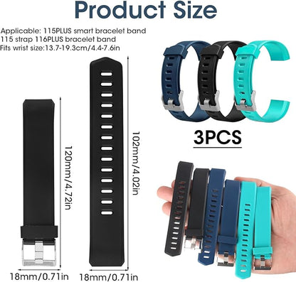 Watch Bands Replacement for ID115plus HR, Very Fit Pro Activity Fitness Tracker Wrist Bands Set, Multicolor Veryfitpro Smart Watch Strap Replacements