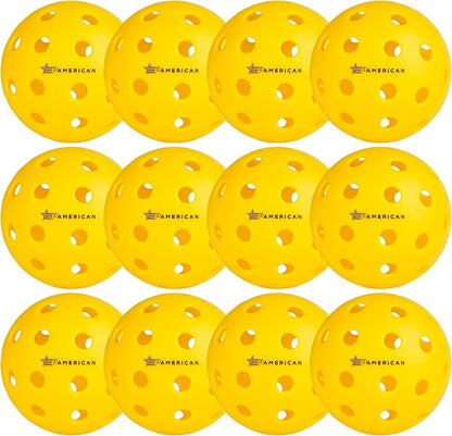 EP American Outdoor Pickleballs USAPA Approved | Made in USA with Durable Design | Tournament-Ready, High Performance | 40 Precision Holes for Balanced Flight, Consistent Spin
