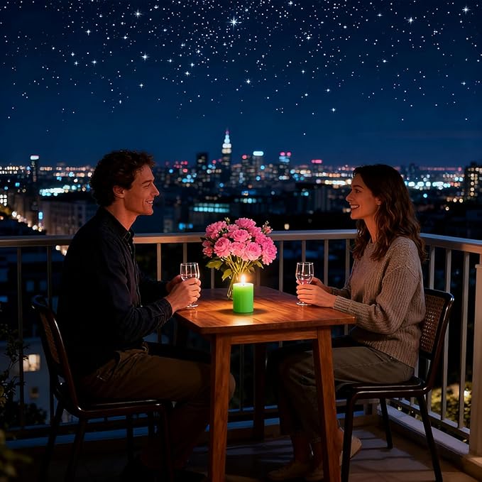 6 Packs Unscented 2.75x4 Inch Light Green Colored Pillar Candles, Non-Toxic Dripless Cylinder Wax Candles for Home Table Holiday Party Spa Decor Emergency Power Outage