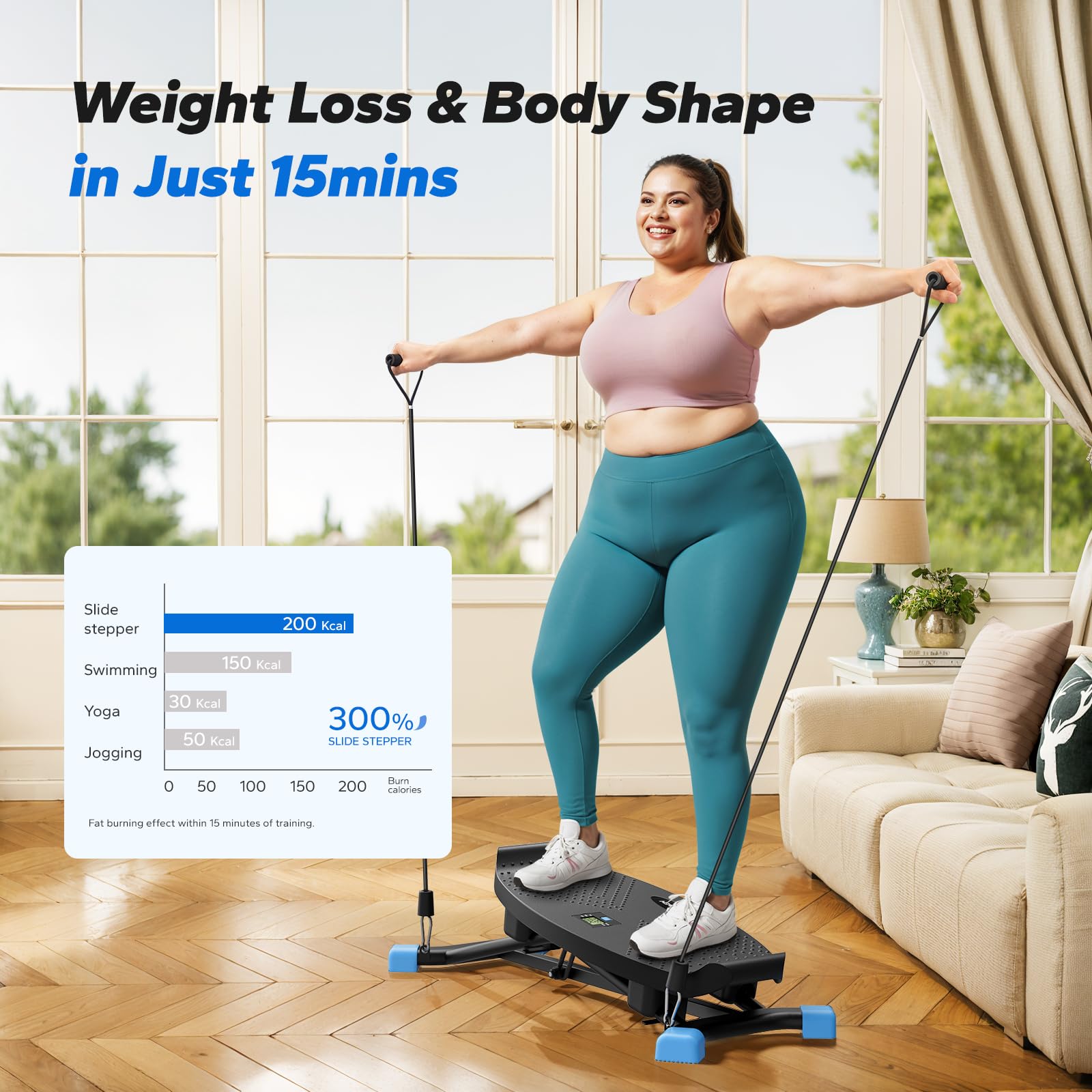 MERACH Balance Board for Adults, Rocking Stepper with Resistance Bands