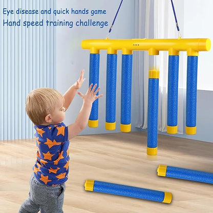 Reflex Challenge Game - Drop Sticks, Hand Eye Coordination, Reaction Training, 3 Adjustable Speeds, Remote Control