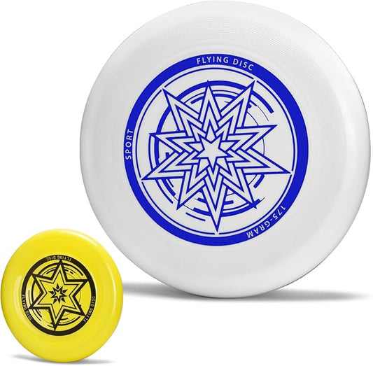Outdoor Flying Disc 175g,Adult Sport Disc Set for Competitive and Pro Players,Flying Disc Set Includes 1 Glow in The Dark Flying Disc for Beach Pool Game, Camping and Backyard