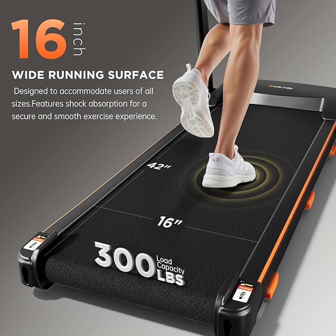 Treadmills for Home, 3.0HP Quiet Brushless Foldable Treadmill with Incline, Small Space Portable Running Walking Machine, 300/240 Lbs Capacity with 12 Preset PROG, LED Display and Phone Holder