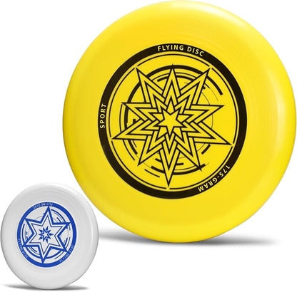 Outdoor Flying Disc 175g,Adult Sport Disc Set for Competitive and Pro Players,Flying Disc Set Includes 1 Glow in The Dark Flying Disc for Beach Pool Game, Camping and Backyard