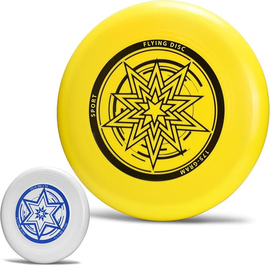 Outdoor Flying Disc 175g,Adult Sport Disc Set for Competitive and Pro Players,Flying Disc Set Includes 1 Glow in The Dark Flying Disc for Beach Pool Game, Camping and Backyard