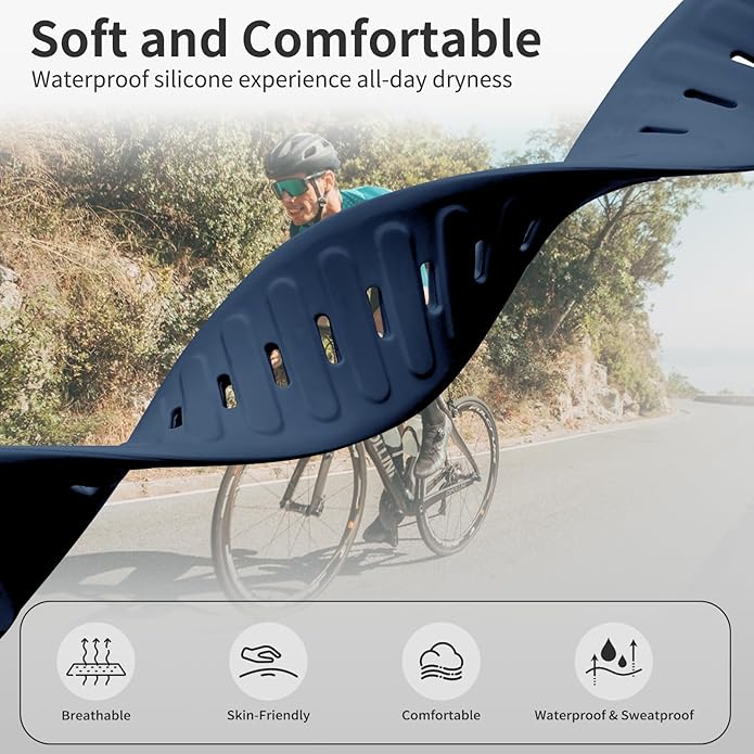 Silicone Sport Band Compatible with Whoop 4.0 Band for Men Women,Soft Comfort Durable Replacement Wristbands for Whoop 5.0 Silicone Bands