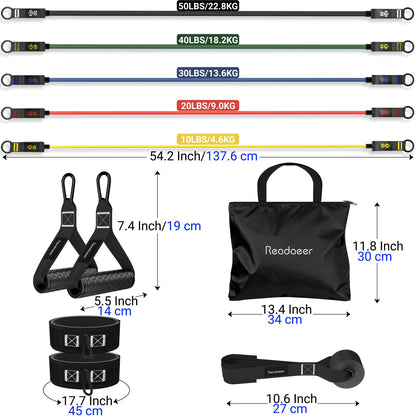 Readaeer Resistance Bands, Exercise Bands for Working Out with Handles
