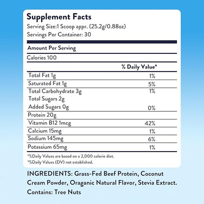 Equip Foods Prime Protein Powder | Clean, Grass Fed Beef Protein Powder | Carnivore Protein Isolate | Paleo, Keto Friendly | Gluten & Dairy Free | Helps Build & Repair Tissue | 30 Servings, Vanilla