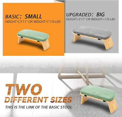 Meditation Bench, Bamboo Meditation Stool, Folding Kneeling Meditation Bench, Seiza Prayer Bench, Prayer Bench with Meditation Cushion, Kneeling Stool (Green & Bag)