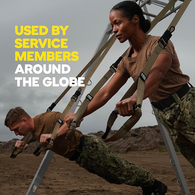 TRX Unisex Tactical Gym Suspension Trainer, Home Gym Kit, Fitness Training Designed for Military Veterans, Home Gym System with Exercise Straps - Olive