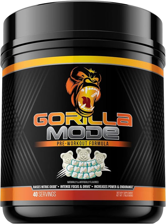 Gorilla Mind Pre Workout - Massive Pumps Laser Focus Energy Power - L-Citrulline, Creatine