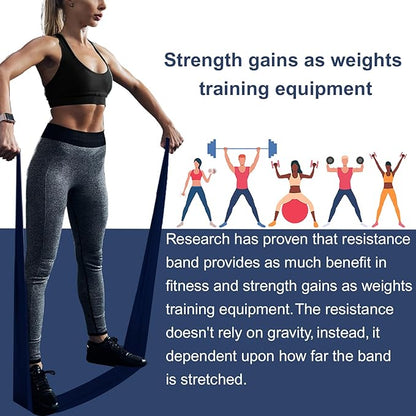 Resistance Bands,Professional Long Non-Latex Elastic Stretch Bands,Exercise Bands for Physical Therapy, Yoga, Pilates, Rehab, at-Home or The Gym Workouts, Strength Training