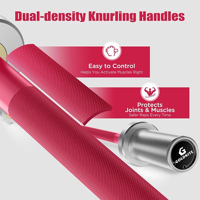 5.5LB Mini Barbell Bar 4Ft for Beginners Women & Kids-100LB Capacity Lightweight Weightlifting Bar- Multi-Color for 2-Inch Weight Plates Total Body Workout Strength Training Home Gym