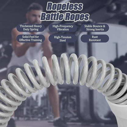 New Upgrade 2nd Generation Weighted Ropeless Battle Ropes for Home Gym,Quiet Cordless Training Rope Fitness Equipment for Women and Men,Portable Cordless Battle Rope for Home&Outdoors,2PCS(Gray)