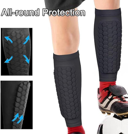 Shin Defender Shin Guards Kids, Soccer Shin Guards Shin Pads for Kids Youth Adult, Lightweight Calf Protective Gear with Honeycomb Pads, Lightweight Calf Protective Soccer Gear, 6-8,8-10,10-12