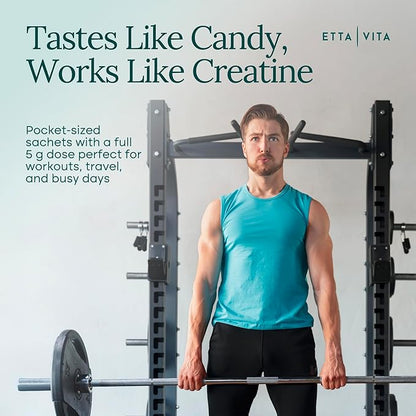 Sugar-Free Creatine Monohydrate Gummies (5g Per Packet) - Potent Creatine Gummies for Men & Women, Supplement for Muscle Support, Cellular Energy, Cognitive Function - Non-GMO, Gluten-Free, Vegan