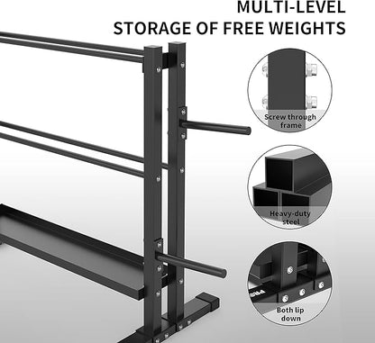 PPROIRON Dumbbell Rack, Heavy Duty Thickened with 1000Lbs Load Capacity, Extra Large Capacity Weight Rack for Dumbbells Kettlebells, Home Gym Storage, Floor Protective Weight Stand Holder (Rack Only)