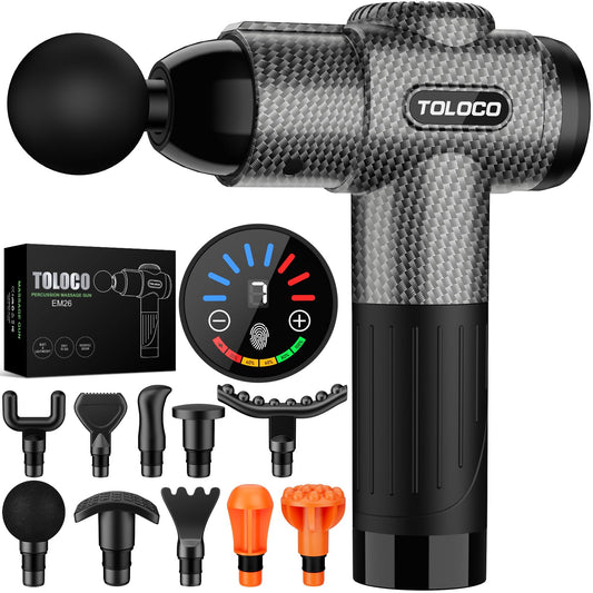 TOLOCO Massage Gun, Deep Tissue Back Massage for Athletes for Pain Relief, Percussion Massager with