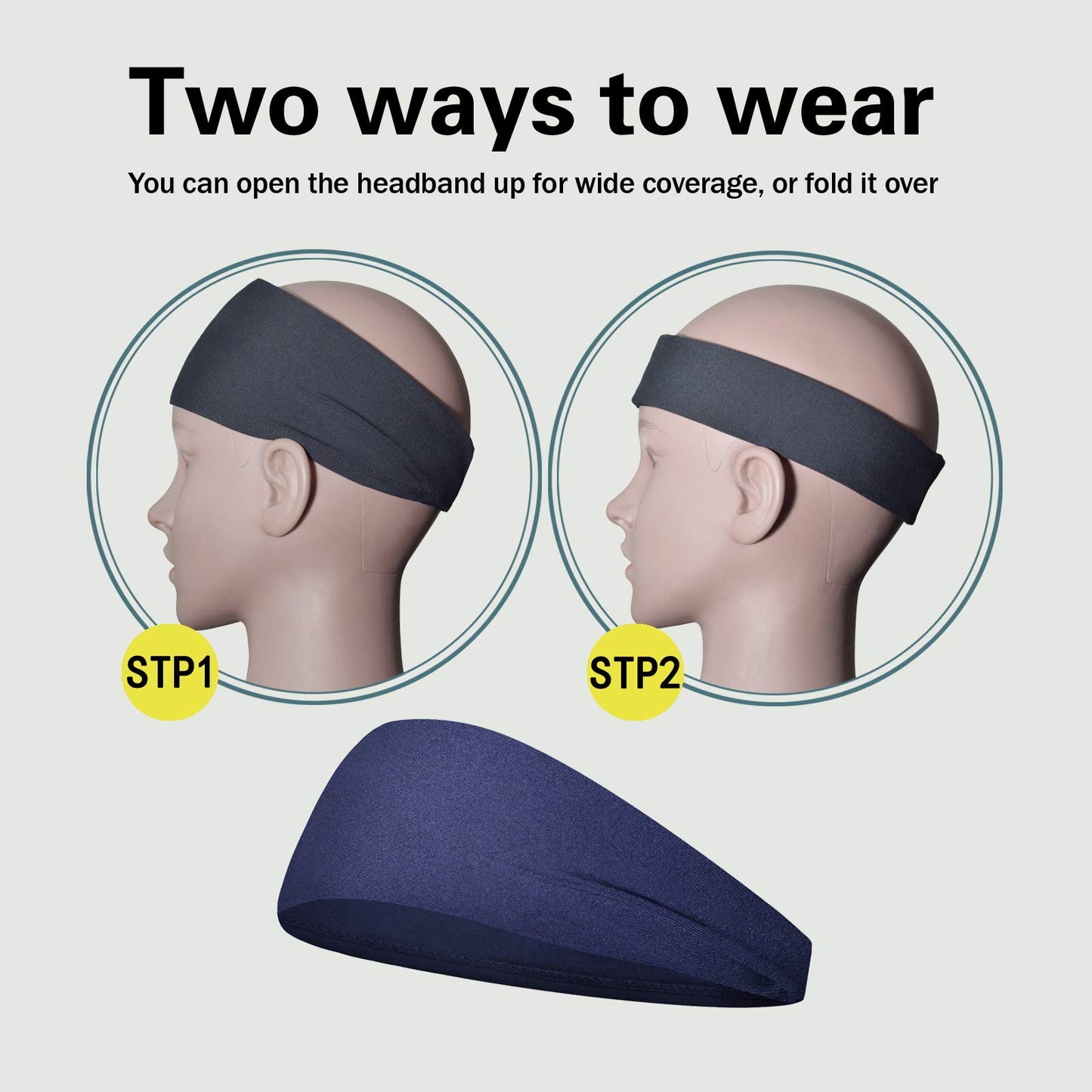 Pilamor Sports Headbands for Men 5 Pack,Sweatbands for Men Workout,Running