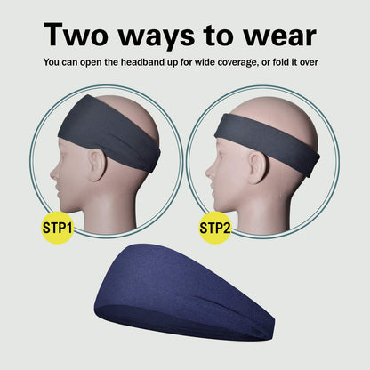 Pilamor Sports Headbands for Men 5 Pack,Sweatbands for Men Workout,Running