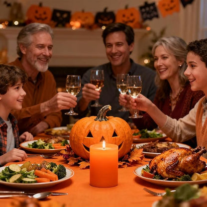 6 Packs 2.75x4 Inch Orange Pillar Candles, Unscented Dripless Cylinder Wax Fall Colored Candles for Thanksgiving Day Home Table Holiday Party Spa Decor Emergency Power Outage