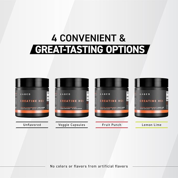 Kaged Creatine HCl Powder, Unflavored, Muscle Building and Recovery Supplement, Patented Formula, Highly Soluble Powder, 75 Servings