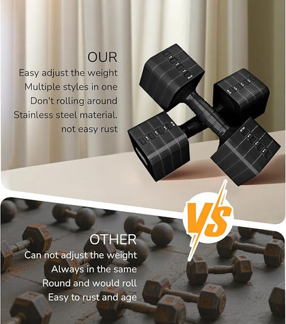 Adjustable Dumbbell Set for Women Men 16LB 20LB Hand Weights Dumbbells Sets Woman Exercise Fitness dumbbell Adjust dumbbells set of 2 for Home Gym Workout Strength Training Equipments