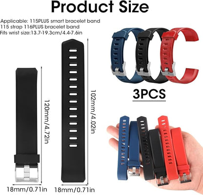 Watch Bands Replacement for ID115plus HR, Very Fit Pro Activity Fitness Tracker Wrist Bands Set, Multicolor Veryfitpro Smart Watch Strap Replacements