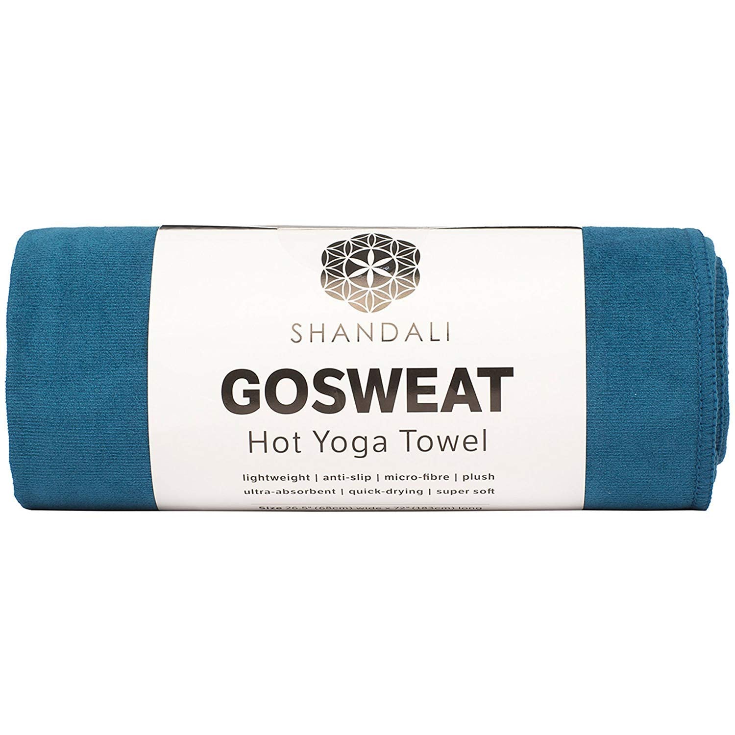 Shandali GoSweat Microfiber Hand Towel, Absorbent Suede Yoga Towel for Hot Yoga, Bikram, Pilates &