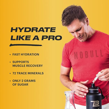 TB12 Electrolytes Powder Packets Lemonade ??Mineral-Rich Electrolyte Powder for Fast Hydration by Tom Brady - Natural, Low Sugar, Vegan, Gluten-Free, Easy to Mix - 15 Stickpacks