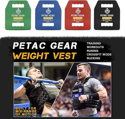 PETAC GEAR Tactical Weights Plates For Weighted Vest For Men Workout,5/10/15/20 LBS Weight Strength Training Vests Equipment Workout Gear