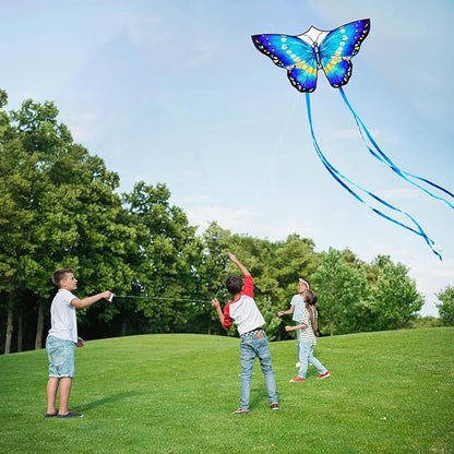 HONBO Butterfly Kites for Kids & Adults,55" x 28" Large Beginner Kite for Kids Ages 4-8,Easy to Fly for Beginners, Each Kite with 300ft Line Handle,Beach Kites for Outdoor Activities & Family Trip
