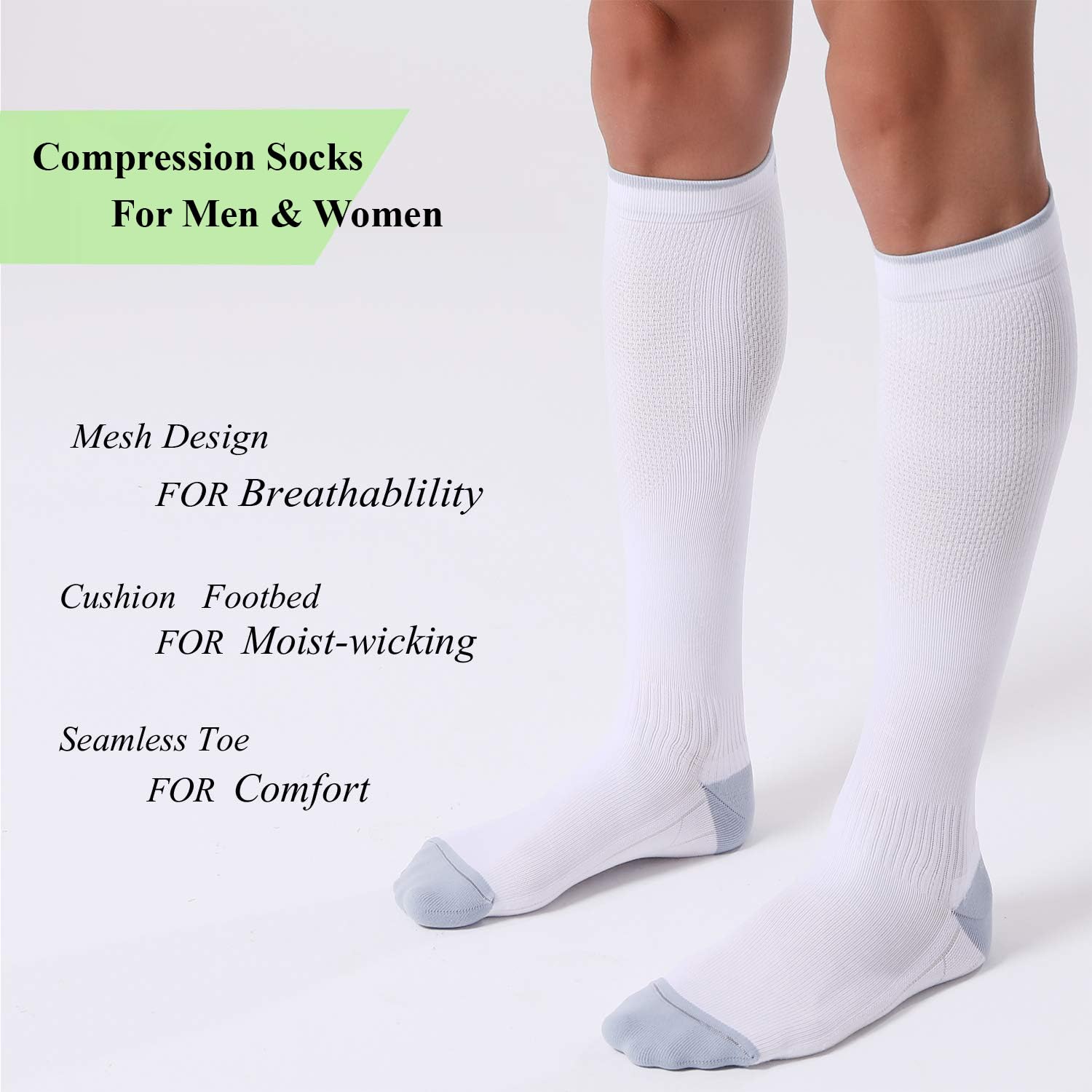 FITRELL 3 Pairs Compression Socks for Women and Men 20-30mmHg- Circulation and Muscle Support Socks