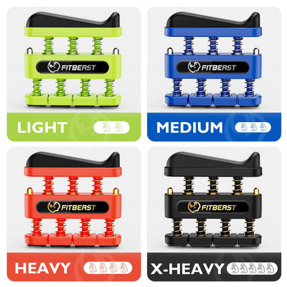 FitBeast Finger Strengthener, Finger Exerciser 4-Pack, Hand Exerciser for Improve Dexterity and