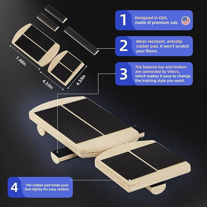 Juoe Ankle Foot Strengthener Trainer for Sprained Ankle,Balance Board,Stability Exercises,Physical Therapy,Plantar Fasciitis Relief,Posture Corrector,Balance Training,Anti Slip Wobble Board