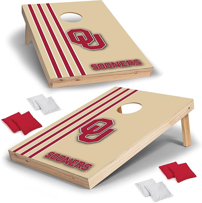 2' x 3' Solid Wood Cornhole Set with Direct Print HD Team Graphics – Great Gift for Any NCAA Fan! Bean Bag Toss Family Outdoor Games