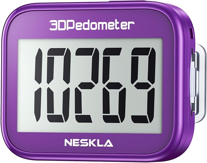 3D Pedometer for Walking, Simple Step Counter with Large Digital Display, Step Tracker with Removable Clip Lanyard, Accurately Track Steps for Men Women Kids Adults Seniors