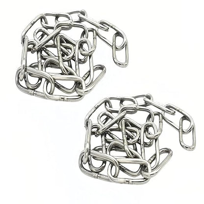 1/16 inch(1.5mm) Wire Diameter Stainless Steel Safety Chains 20 inch Long Link Rings Light Duty Coil Chain for Hanging Pulling Towing, 1/16"x 20" (2Pcs)