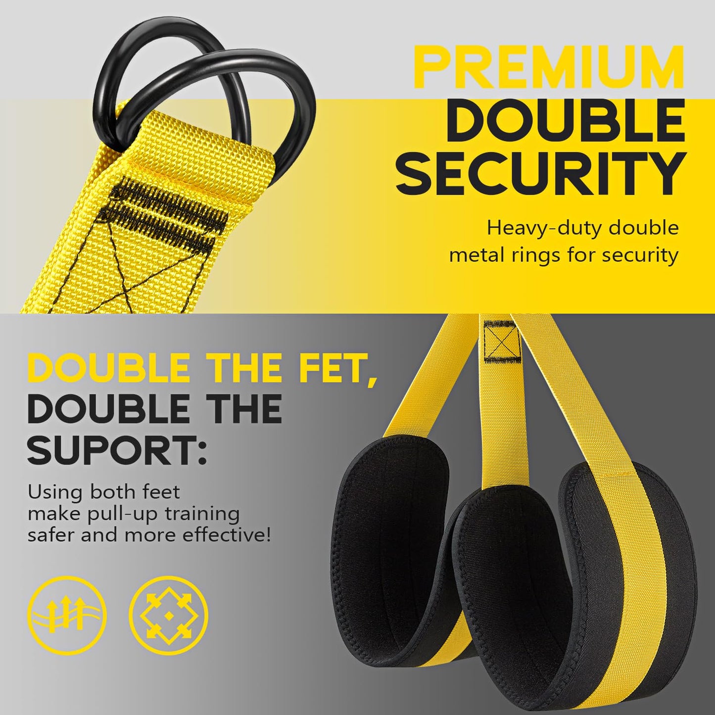 HOXWC Pull Up Assistance Bands, Adjustable Heavy Duty Resistance Band for Pull Up, 3 Pull Up Bands