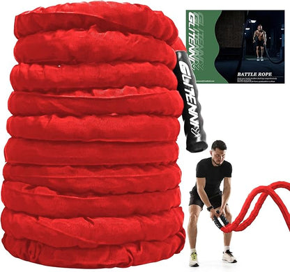 Battle Ropes Red Workout Rope 1.5inch Battle Ropes for Home Gym 30ft Exercise Ropes for Working Out Heavy Ropes for Exercise Training Weighted Rope Weighted Workout Rope Battle Rope