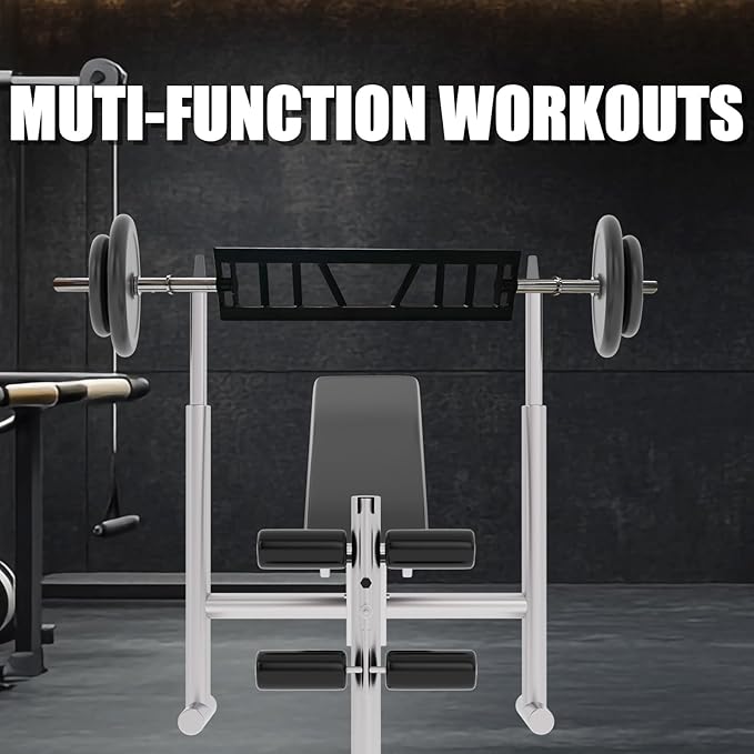 Multi Grip Barbell Swiss Bar | Cambered Barbell Multi Grip Olympic Barbell, Fits 2-inch Olympic Weight Plates, For Home Gym & Support Pressing, Lifting & Curls