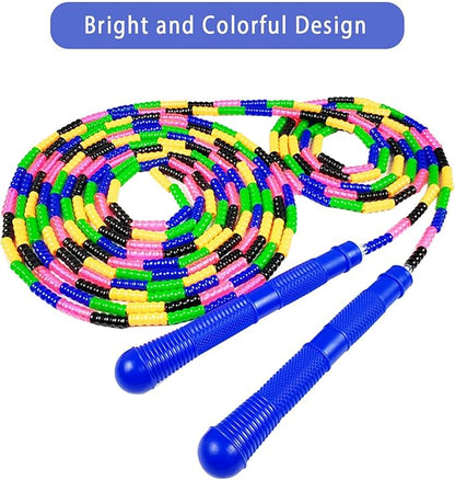 Dutch Jump Rope 16 FT 1 Pack/2 Pack, Long Soft Beaded Jump Rope, Adjustable Segmented Skipping Rope for Kids Adults, Multiplayer Jumping Rope for Fitness Outdoor