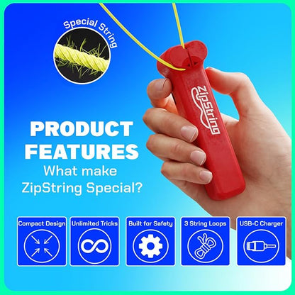 Original - As Seen on Shark Tank - Classic Rope Launcher Toy, Perfect for Kids & Adults - Fly a String Loop in The Air for Endless Tricks & Fun, Wonderment Awaits, Rock'it Red