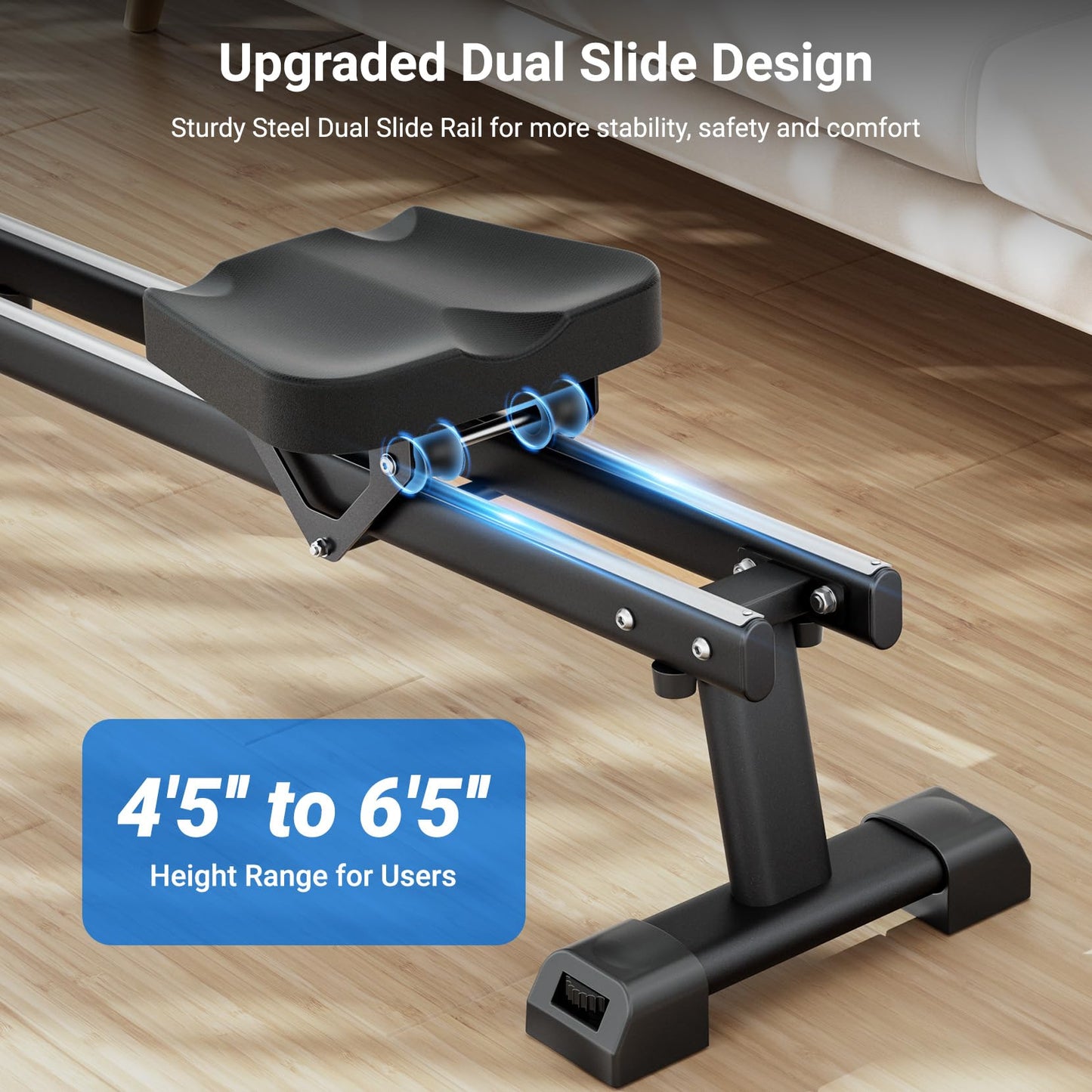 Dripex Rowing Machines for Home, Upgraded Rowing Machine Max 350 LBS, Magnetic Rower with 16 Levels