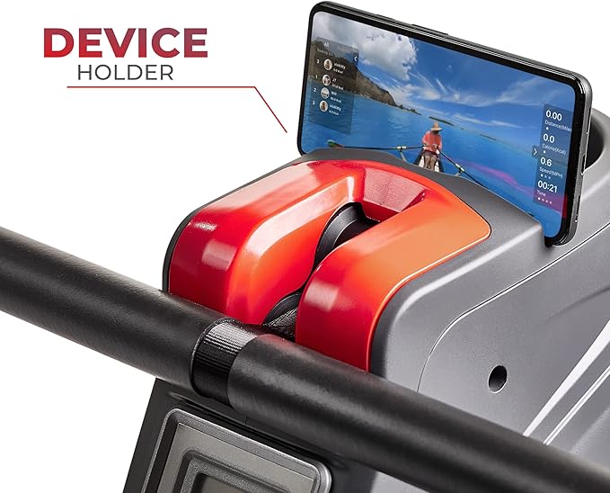 Sunny Health & Fitness Multi-Function Premium Magnetic Rowing Machine, Bicep Curls, Upward Rows, Seated Rows, Foldable Slide Rails, Digital Monitor, Optional Free SunnyFit App Connection