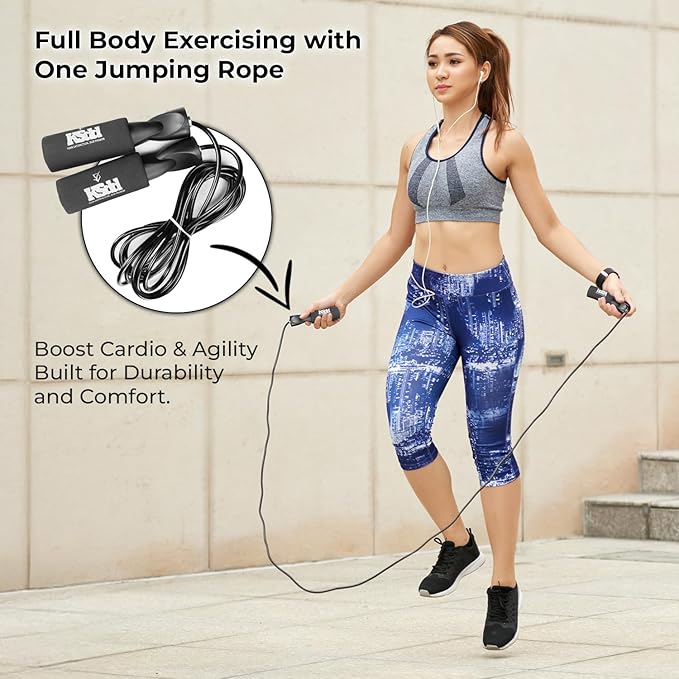 Home Suspension Training Kit & Workout Gloves – Fabric Resistance Band, Kinesiology Tape, Weightlifting Gloves, Jump Rope – Portable Workout Equipment for Strength Training & Fitness