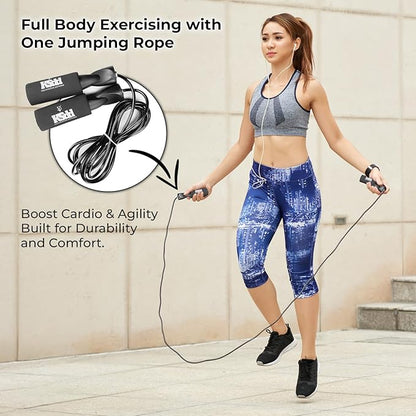 Home Suspension Training Kit & Workout Gloves – Fabric Resistance Band, Kinesiology Tape, Weightlifting Gloves, Jump Rope – Portable Workout Equipment for Strength Training & Fitness