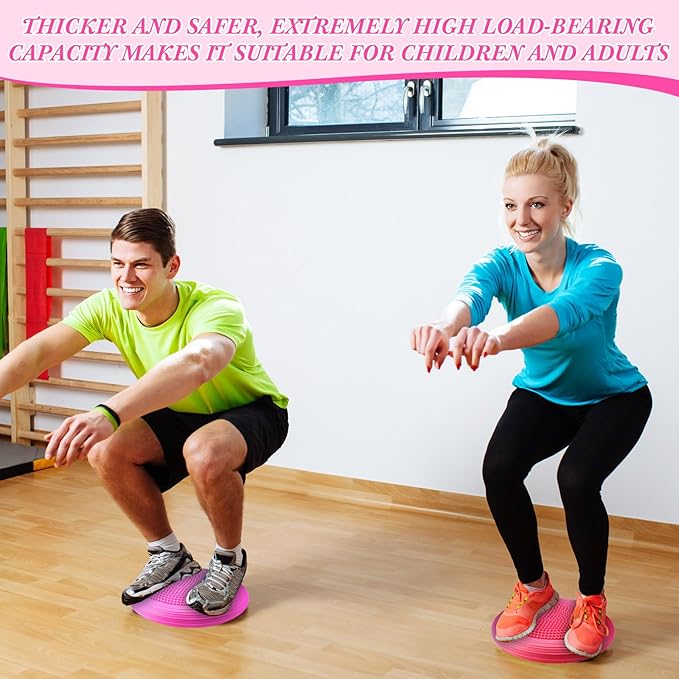 Libima 4 Pcs Wiggle Seat Inflated Wobble Cushion for Sensory Kid 13 Inches Balance Disc Flexible Seating for Classroom Sensory Pad for Chair Wiggle Cushion with Needle Pump